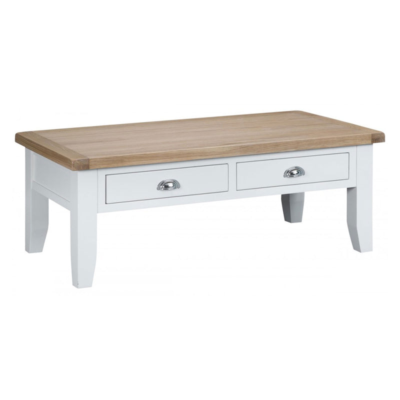 Tattershall Oak Top White Large Coffee Table by Lavishway | Coffee Tables-33074