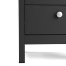 Madrid Matt Black 2 Drawers Bedside Table by Lavishway | Bedside Tables-29902