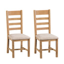 Chunky Fabric Seat Dining Chair Set of 2 by Lavishway | Dining Chairs-37230