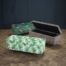 Tropical Velvet Printed Ottoman Storage by Lavishway | Benches & Storage Benches-35758