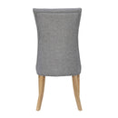 Curved Grey Fabric Dining Chair Set of 2 by Lavishway | Dining Chairs-31083