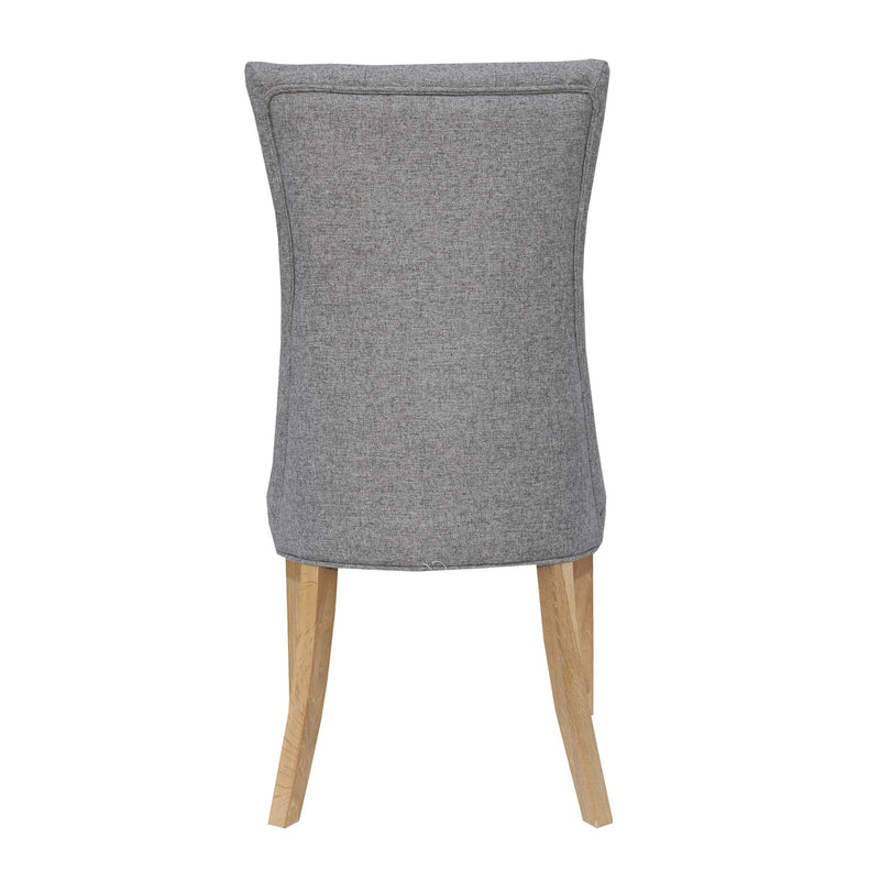 Curved Grey Fabric Dining Chair Set of 2 by Lavishway | Dining Chairs-31083