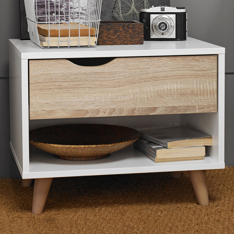Stockholm 1 Drawer Bedside Cabinet by Lavishway | Bedside Tables-35714