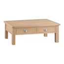 London Solid Oak 2 Drawer Coffee Table by Lavishway | Coffee Tables-30712