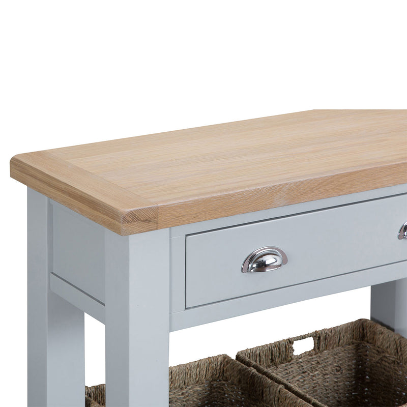 Tattershall Oak Top Console Table in Grey by Lavishway | Hallway Console Table-35950