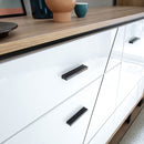 Brolo Walnut Finish Wide 1 Door Bookcase by Lavishway | Book Shelves and Cabinets-30229