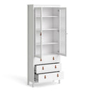 Barcelona White 2 Glass Doors Display Cabinet by Lavishway | Display Cabinet-29766