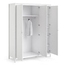Madrid White Finish 3 Doors Wardrobe by Lavishway | Wardrobe-29494