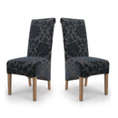 Baroque Black Velvet Dining Chair Set of 2 by Lavishway | Dining Chairs-37915