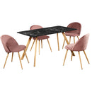 Venice Marble Effect Black Dining Table by Lavishway | Dining Tables-35375