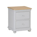 Marseille Oak Top 2 Drawers Bedside Cabinet by Lavishway | Bedside Tables-31879