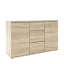 Nova Oak Finish Wooden 3 Drawers Sideboard by Lavishway | Sideboards-30080