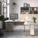 Prima Oak Desk With Steel Adjustable Legs by Lavishway | -28702