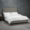 Lexie Wooden Effect Legs Velvet Double Bed by Lavishway | Velvet Bed-35621