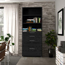 Prima Woodgrain 4 Drawer 3 & Shelves Bookcase by Lavishway | Book Shelves and Cabinets-29081