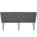 Studded Back Grey Leather Dining Bench by Lavishway | Dining Benches-31425