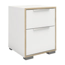 Line White and Oak 2 Drawers Bedside Cabinet by Lavishway | Bedside Tables-29874