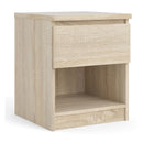 Naia Oak Finish 1 Drawer Bedside Cabinet by Lavishway | Bedside Tables-29437