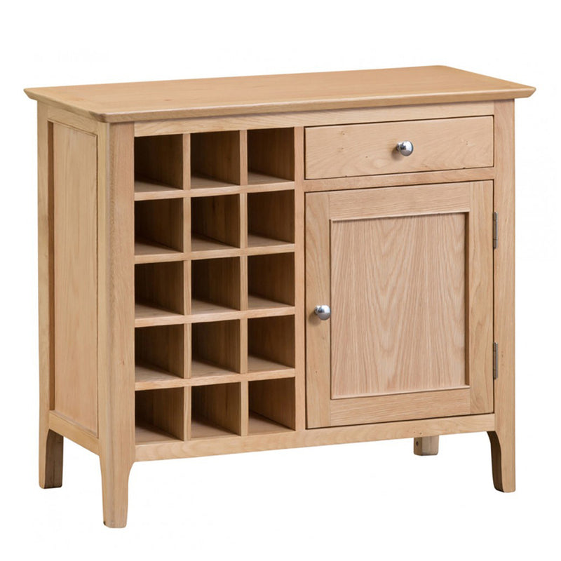 Nordic Oak Single Door Wine Cabinet by Lavishway | Wine Racks-32162