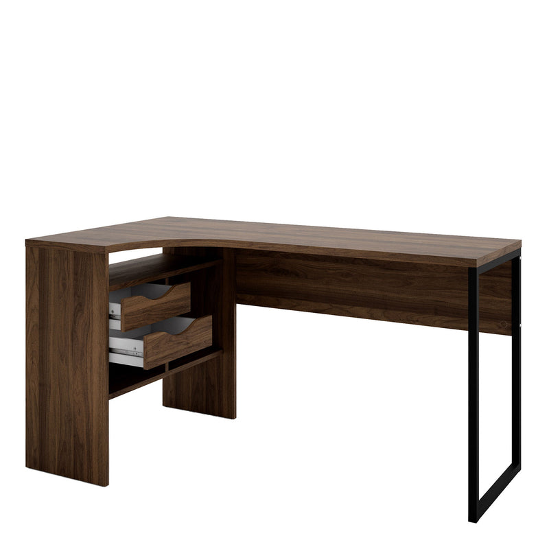 Function Plus Walnut 2 Drawers Corner Desk by Lavishway | Desk Pedestals-29654