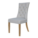 Curved Button Back Natural Dining Chair by Lavishway | Dining Chairs-32840