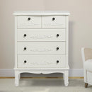 Antoinette White 5 Drawer Chest by Lavishway | Chest Of Drawers-30801