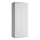 Fribo White Wooden 2 Doors Wardrobe by Lavishway | Wardrobe-30308