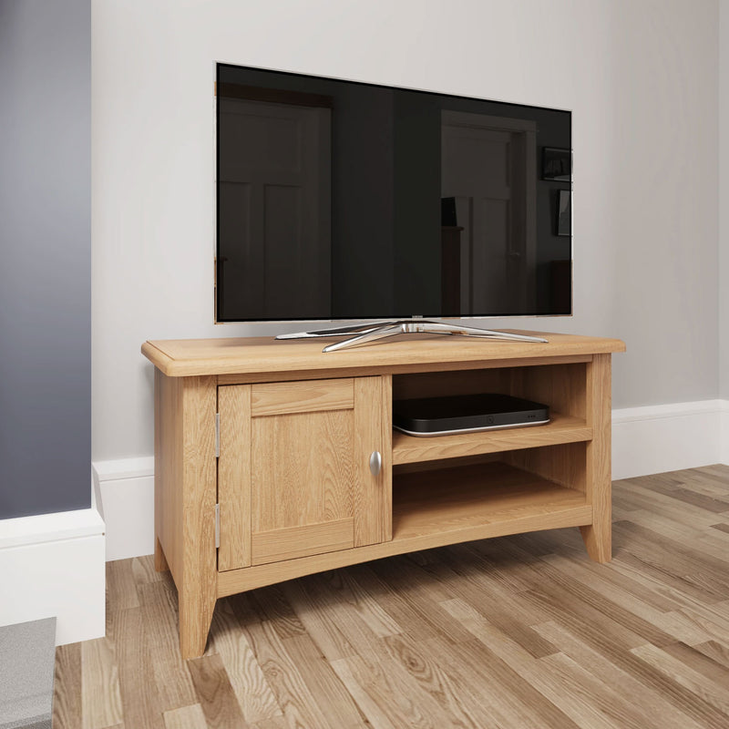Guildford Solid Oak Wooden 1 Door TV Unit by Lavishway | TV Units Cabinets-31933
