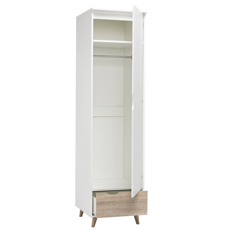 Stockholm Matt White 1 Door Wardrobe by Lavishway | Wardrobe-35706