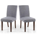 Morton Light Grey Comfy Dining Chair Set of 2 by Lavishway | Dining Chairs-37452