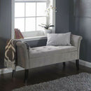 Chenille Fabric Grey Storage Bench by Lavishway | Benches & Storage Benches-39366