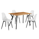 Lisbon Oak Finish Top 4 Chairs Dining Set by Lavishway | Dining Table Set-35335