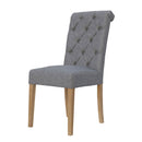 Fabric Button Back Light Grey Dining Chair by Lavishway | Dining Chairs-32852