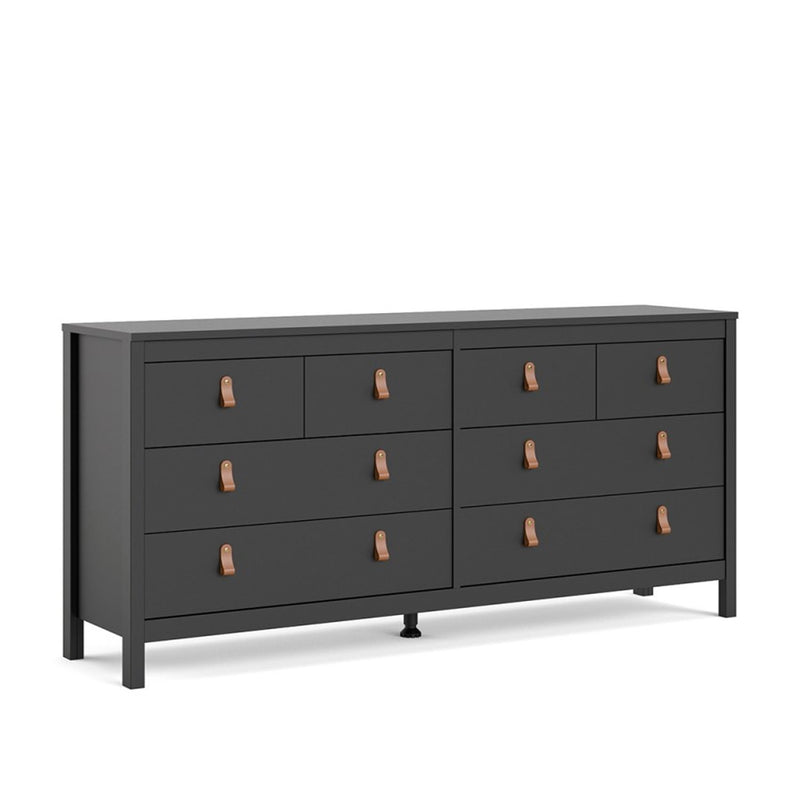 Barcelona Matt Black 8 Drawers Double Dresser by Lavishway | Sideboards-30256