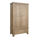 Heirloom Oak Finish 2 Doors Wardrobe by Lavishway | Wardrobe-32448