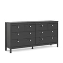Madrid Black Wooden 8 Drawers Double Dresser by Lavishway | Sideboards-29952