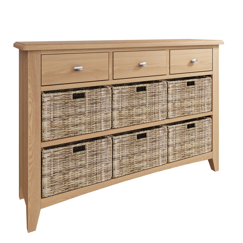Guildford Solid Oak 3 Drawers Cabinet by Lavishway | Hallway Cabinets-32051