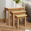 Oregon Rustic Oak Finish Nest of 3 Tables by Lavishway | Nest of Tables-31662