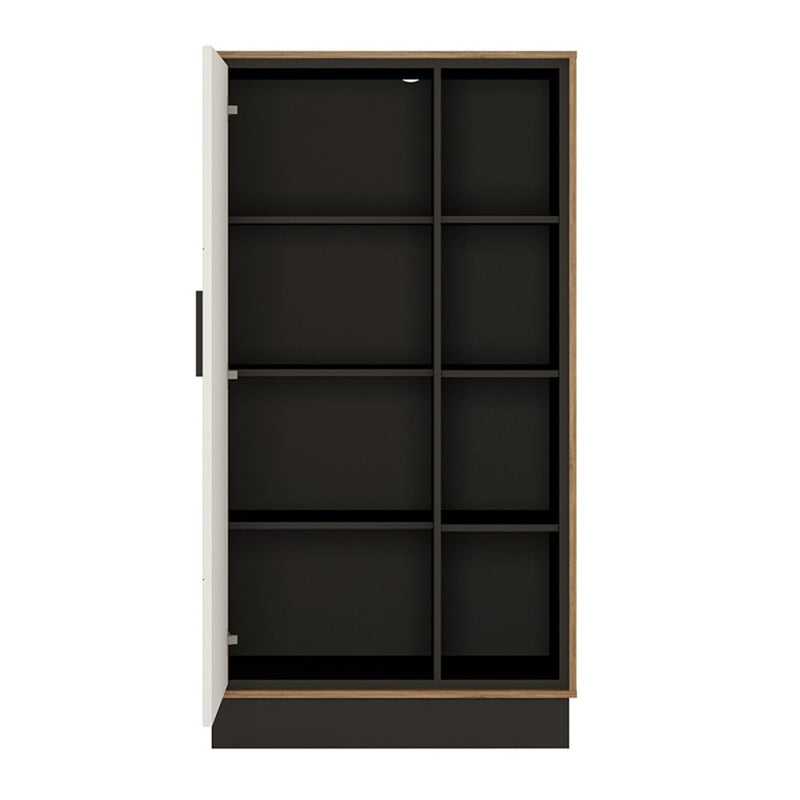 Brolo Walnut Finish Wide 1 Door Bookcase by Lavishway | Book Shelves and Cabinets-30227