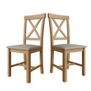 Oregon Oak Wooden Dining Chair Set of 2 by Lavishway | Dining Chairs-32709