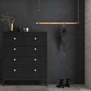 Madrid Matt Black 2 Over 3 Chest Of Drawers by Lavishway | Chest Of Drawers-29885
