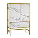 Monaco White Faux Marble Drinks Cabinet by Lavishway | Wine Racks-30906