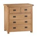 Chunky Oak Wood 2 Over 3 Drawers Chest by Lavishway | Chest Of Drawers-37250