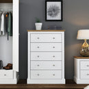 Devon White Chest of 5 Drawers by Lavishway | Chest Of Drawers-35477