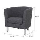 Cleveland Nova Antracit Armchair by Lavishway | Fabric Sofas-30032