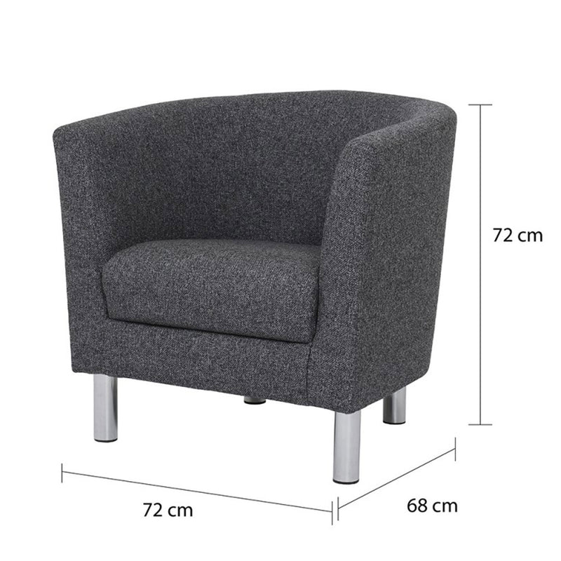 Cleveland Nova Antracit Armchair by Lavishway | Fabric Sofas-30032