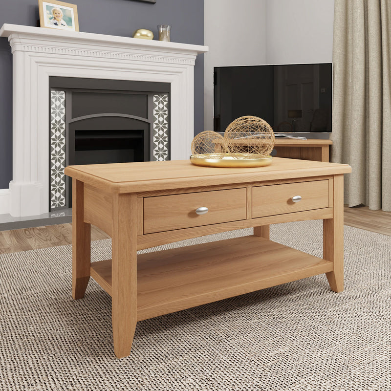 Guildford Solid Oak Large Coffee Table by Lavishway | Coffee Tables-36698