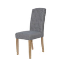 Button Back Light Grey Dining Chair Set of 2 by Lavishway | Dining Chairs-31058