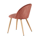 Venice Pink Velvet Dining Chair Set of 2 by Lavishway | Dining Chairs-35352