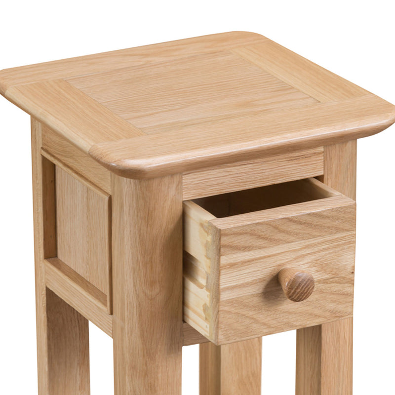 Nordic Oak Single Drawer Plant Stand by Lavishway | Ornaments & Decoration-31499